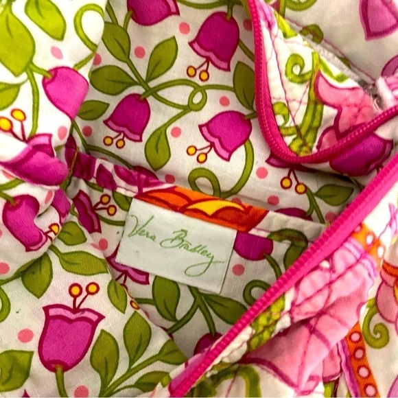 Vera Bradley Retired Lilli Bell 2013 Pink Floral Cross Body Shoulder Bag - Picture 8 of 10